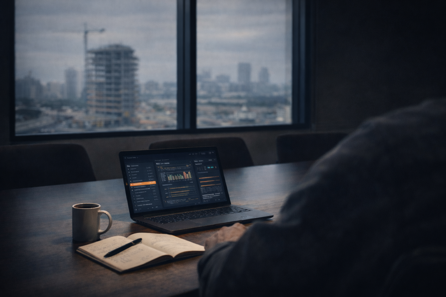 General contractor reviewing Vertallax on screen