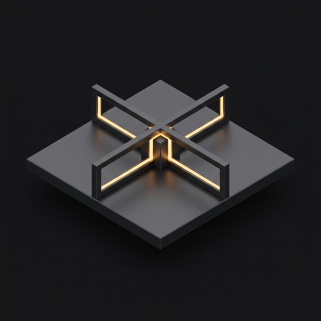 Orthogonal — two planes crossing at a right angle